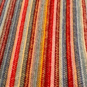 Agnes B Made in Scotland Wool Angora Multi-Color Striped Scarf